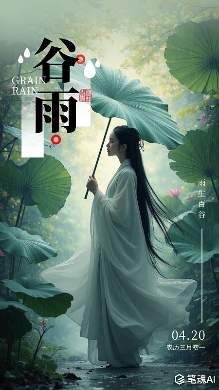 春天春季谷雨节气古风简约摄影海报 春天 春季 谷雨节气 谷雨 简约 摄影海报 古风