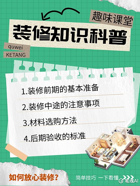 装修知识科普家装指南撕纸风小红书封面 装修知识科普 家装指南 装修科普 撕纸风 家装 小红书封面