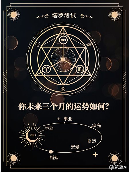 塔罗牌运势玄学测试小红书封面 小红书封面 玄学相关 星座运势 塔罗测试 运势 封面设计 