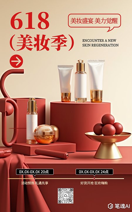 618美妆会场电商海报 海报  创意海报 设计海报 宣传海报 电商海报 618美妆大促