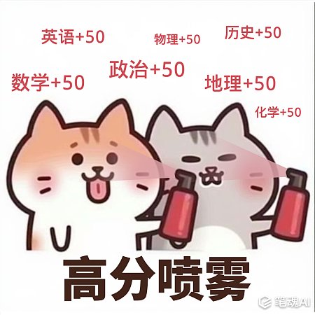 高考提分高分喷雾小猫表情包 表情包 高考 高分喷雾 玄学祈祷 搞笑猫咪表情包 插画