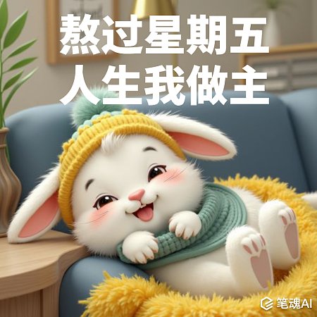 熬过星期五人生我做主卡通可爱表情包 小兔子 打工人 卡通可爱 表情包 小兔子表情包 可爱表情包