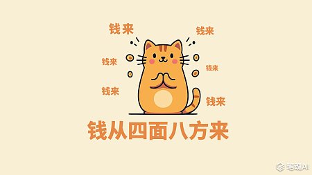 猫咪招财钱来卡通扁平电脑壁纸 小熊招财 招财 发财 钱来 卡通扁平 电脑壁纸 电脑屏保 桌面壁纸