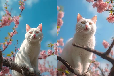 赛博朋克风格白猫动漫写实画