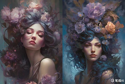 超现实主义花之女神艺术作品