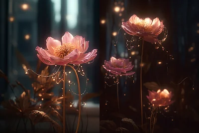 粉红色花朵浪漫场景摄影