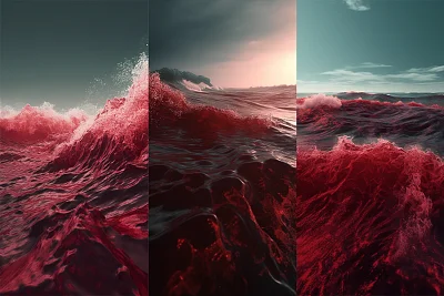 红色海浪电影效果