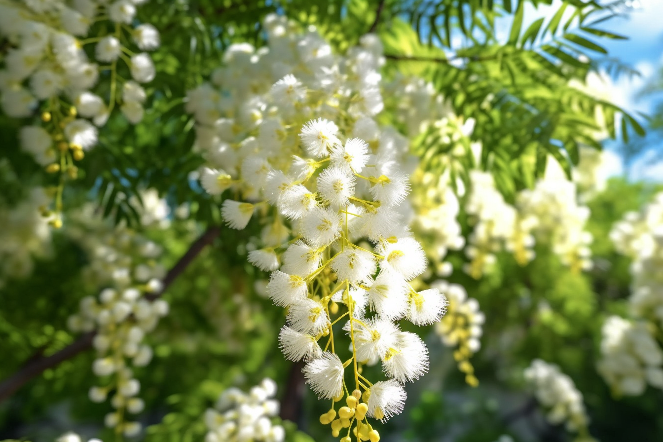 夏日盛开的洋槐花美景