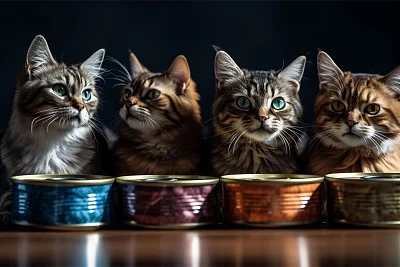猫罐头食品特写摄影