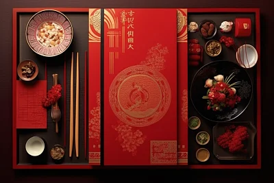现代中式融合餐厅菜单设计