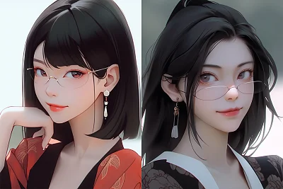 中国美女黑发大眼