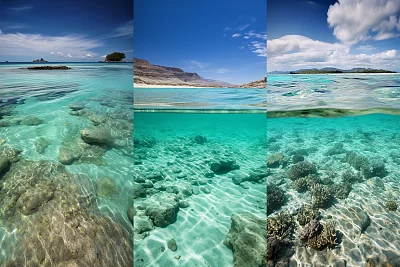 绿松石色海水海滩景观
