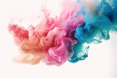 淡彩爆炸烟雾梦境白色背景