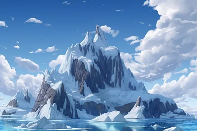 皮克斯风格原始冰山概念设计