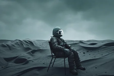 超现实太空宇航员肖像摄影