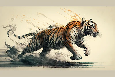 飞翼虎民族风绘画
