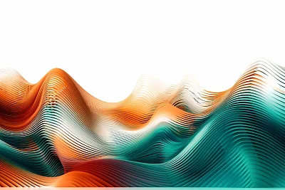 现代抽象波浪条纹矢量插画