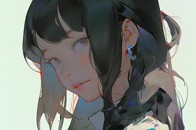 印象派风格动漫少女油画