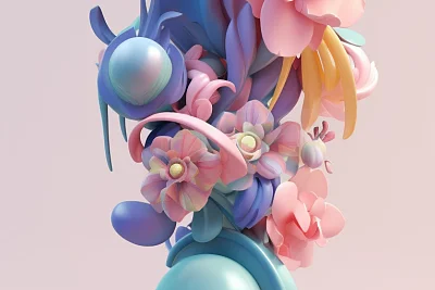 莫德·迪克斯特拉花朵人物雕塑