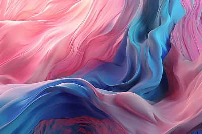 粉色蓝色丝绸梦幻海报背景