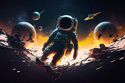 宇宙中的孤独宇航员