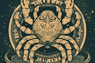 巨蟹座矢量风格插画