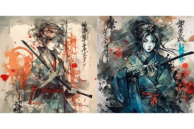 水墨风格妖怪灭绝青年艺术