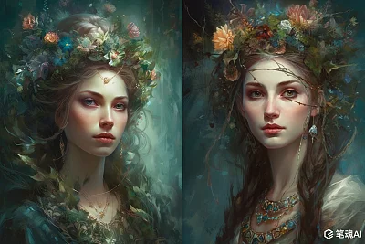 精灵女神肖像插画