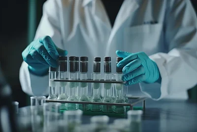 科学家实验室试管烧瓶研究