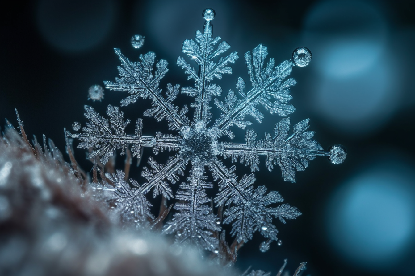 精致雪花微距摄影水晶结构