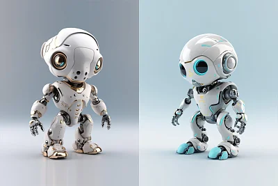 超现实主义动漫风格机器人3D艺术