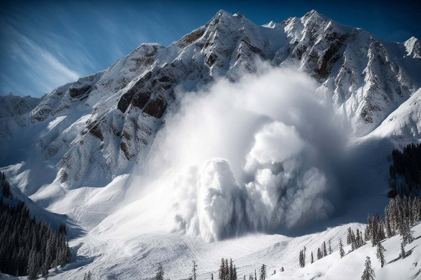 壮观雪崩景象