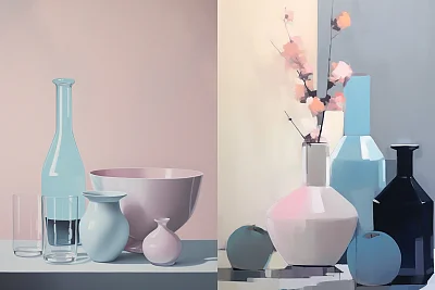 柔和色调现代静物画
