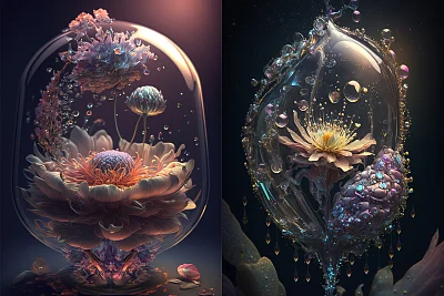 水晶花朵生物宇宙飞船