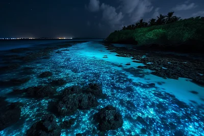 马尔代夫生物发光海岸奇观