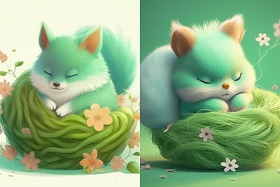 绿色小松鼠儿童插画