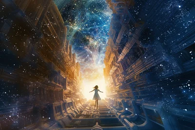 女孩穿越时空的多元宇宙奔跑