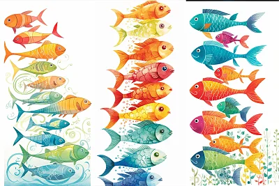 儿童读物九条小鱼插图