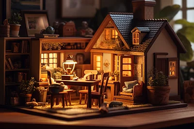 温馨微型房屋室内实景摄影