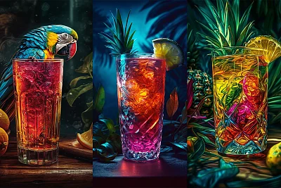 热带鸡尾酒摄影艺术
