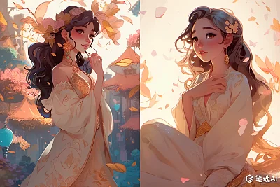 迪士尼风格可爱少女插画