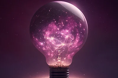 太空粉红灯泡与微妙星光