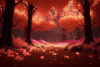 奇幻秋季森林风光无人机壁纸