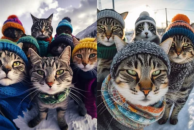 猫自拍深灰色头发雪景