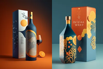中国朋克风格葡萄酒包装设计