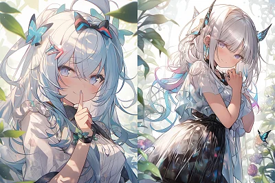 彩虹色精灵连衣裙甜美笑容