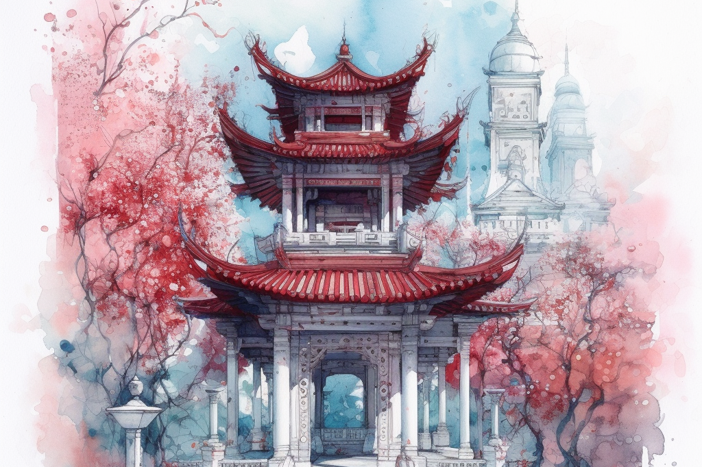 梦幻建筑水彩画艺术