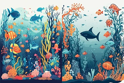 海底创意剪贴画矢量设计