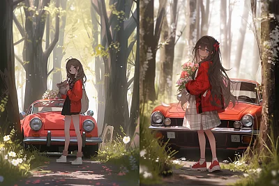 春日森林女孩3D艺术渲染