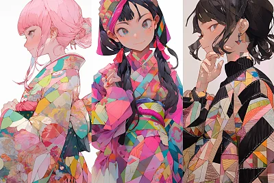 时尚女孩独奏刺绣艺术